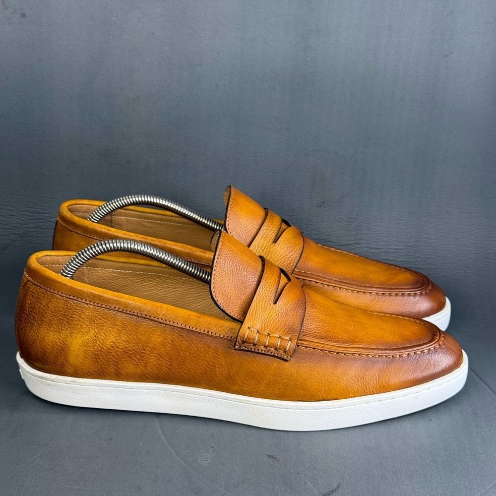 Carrucci Gorgeous Patina Burnished Penny Loafer shoes men’s size 11